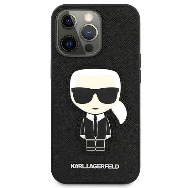 Karl Lagerfeld PU Saffiano Cover With Ikonik Patch And Logo For iPhone 13 Pro Max Black , ("6.7) Karl Lagerfeld PU Saffiano Cover With Ikonik Patch And Logo For iPhone 13 Pro Max Black , ("6.7)