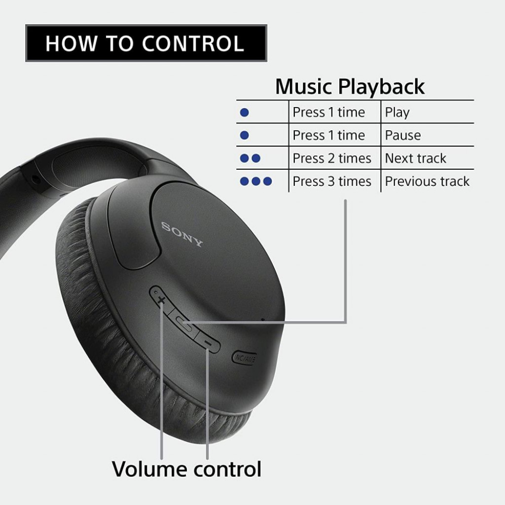 Sony WHCH710N/B Bluetooth Wireless / Wired - Noise Cancellation Headphone - Battery 35h - 10 min charge plays up to 60 min - Mobile / Laptop Sony WHCH710N/B Bluetooth Wireless / Wired - Noise Cancellation Headphone - Battery 35h - 10 min charge plays up to 60 min - Mobile / Laptop
