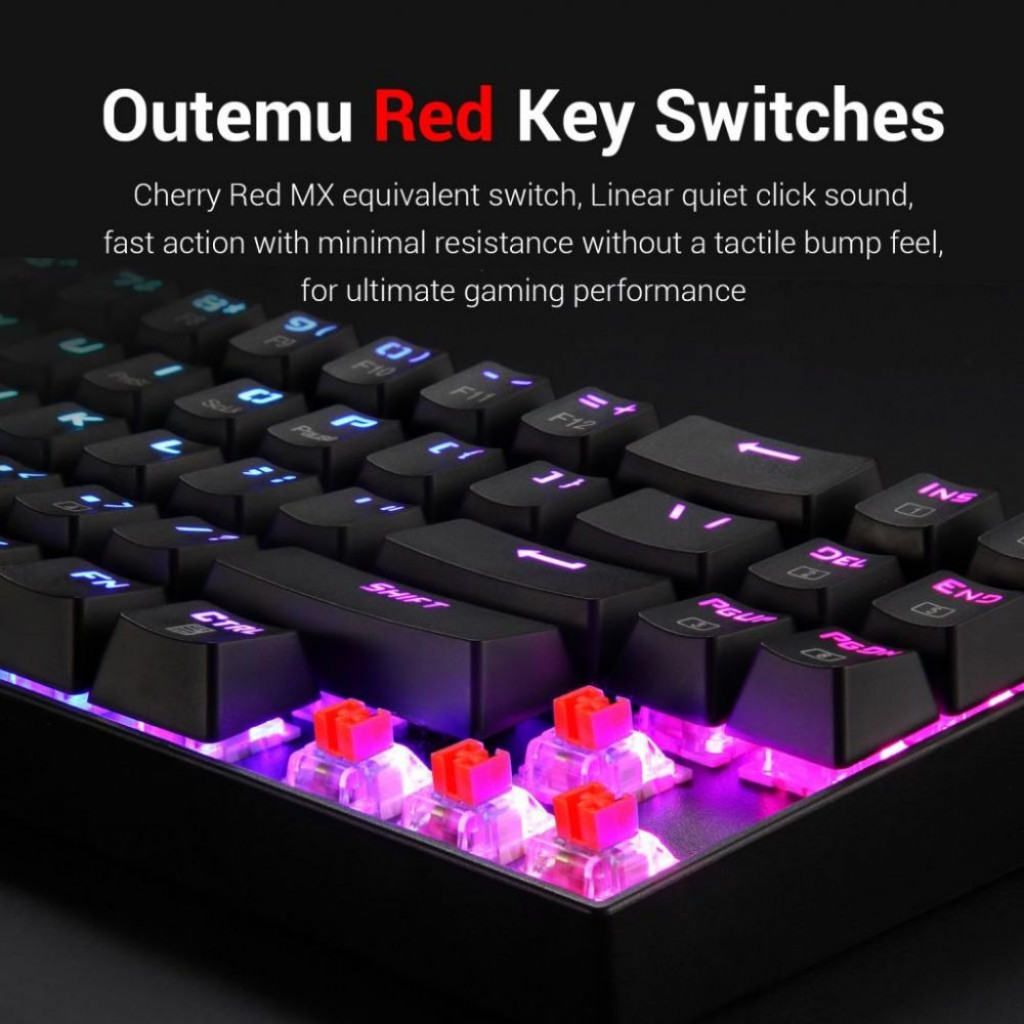 Redragon K599 RGB Wireless & Wired MECHANICAL GAMING KEYBOARD - RED SWITCHES -  60% COMPACT 70 KEYS - up to 30 hours battery life - detachable USB cable & Nano USB Receiver