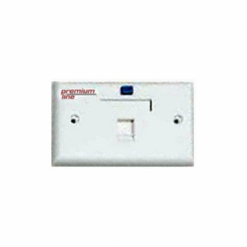 Premium Line 121721110 USA 90° Entry, Integral Molding, Shutter Type, 1-Port, Faceplate, White