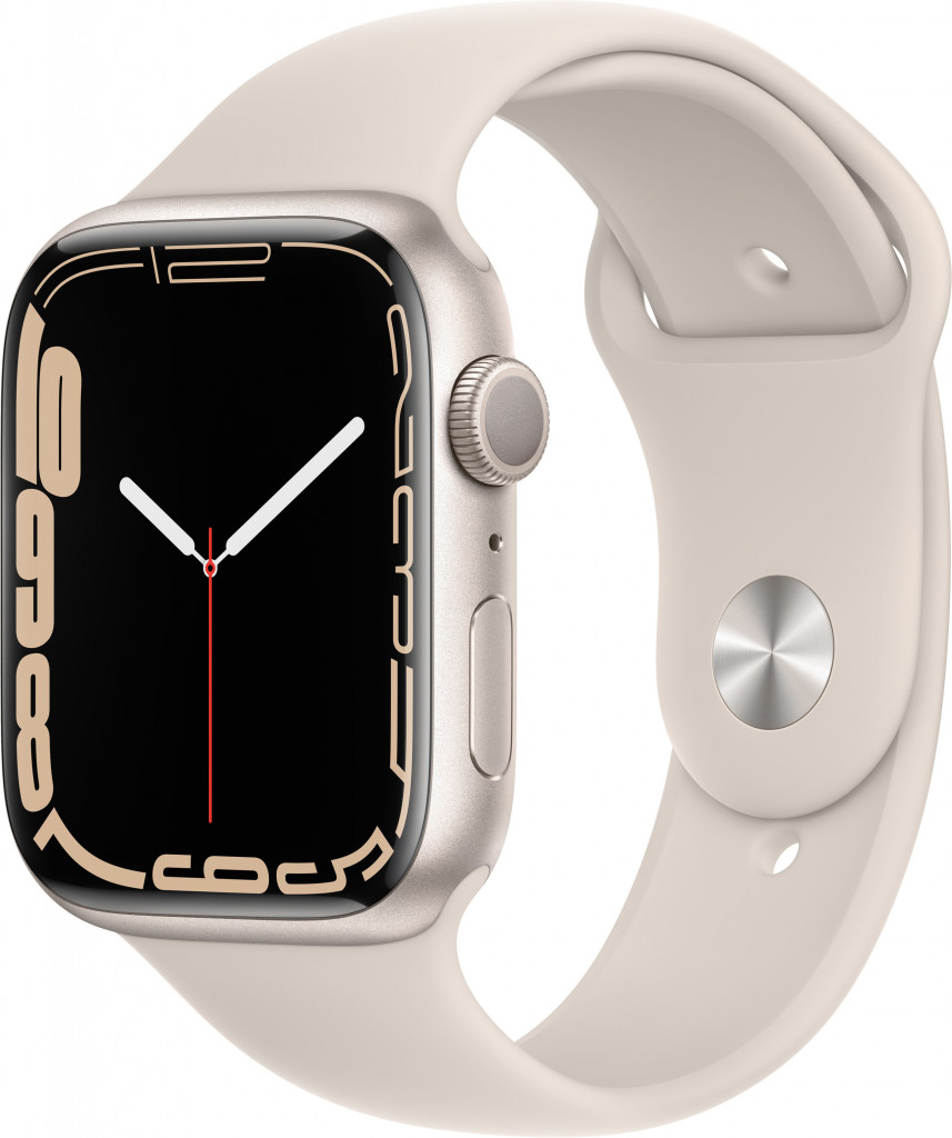 Apple Watch Series 7 (GPS) 45mm Starlight Aluminum Case with Starlight Sport Band - Starlight Apple Watch Series 7 (GPS) 45mm Starlight Aluminum Case with Starlight Sport Band - Starlight