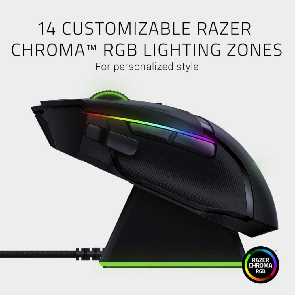 Razer Basilisk Ultimate Wireless/Wired Gaming Mouse with Charging Station - 11 Programmable Buttons (HyperSpeed Technology, Optical Focus & Sensor, Optical Mouse Switch, Chroma RGB Lighting) Razer Basilisk Ultimate Wireless/Wired Gaming Mouse with Charging Station - 11 Programmable Buttons (HyperSpeed Technology, Optical Focus & Sensor, Optical Mouse Switch, Chroma RGB Lighting)