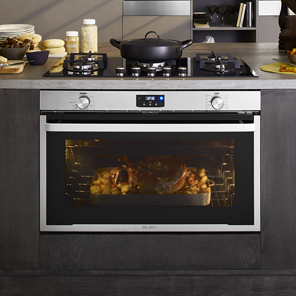Elba Electric oven 90 cm, 141 liter, 7 levels rack, triple glass, soft