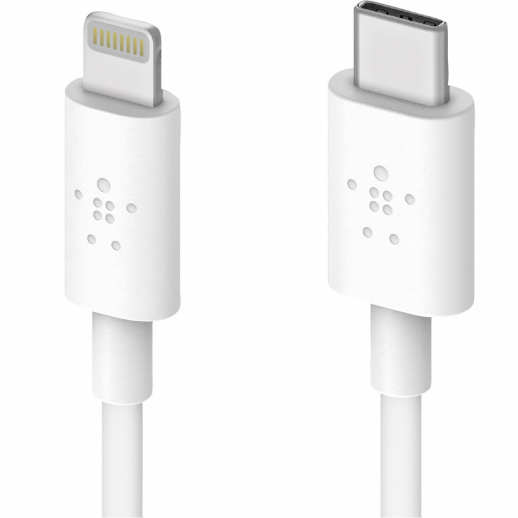 Belkin F7U096VF04 18W USB-C PD Wall Charger + USB-C to Lightning Cable White Belkin F7U096VF04 18W USB-C PD Wall Charger + USB-C to Lightning Cable White