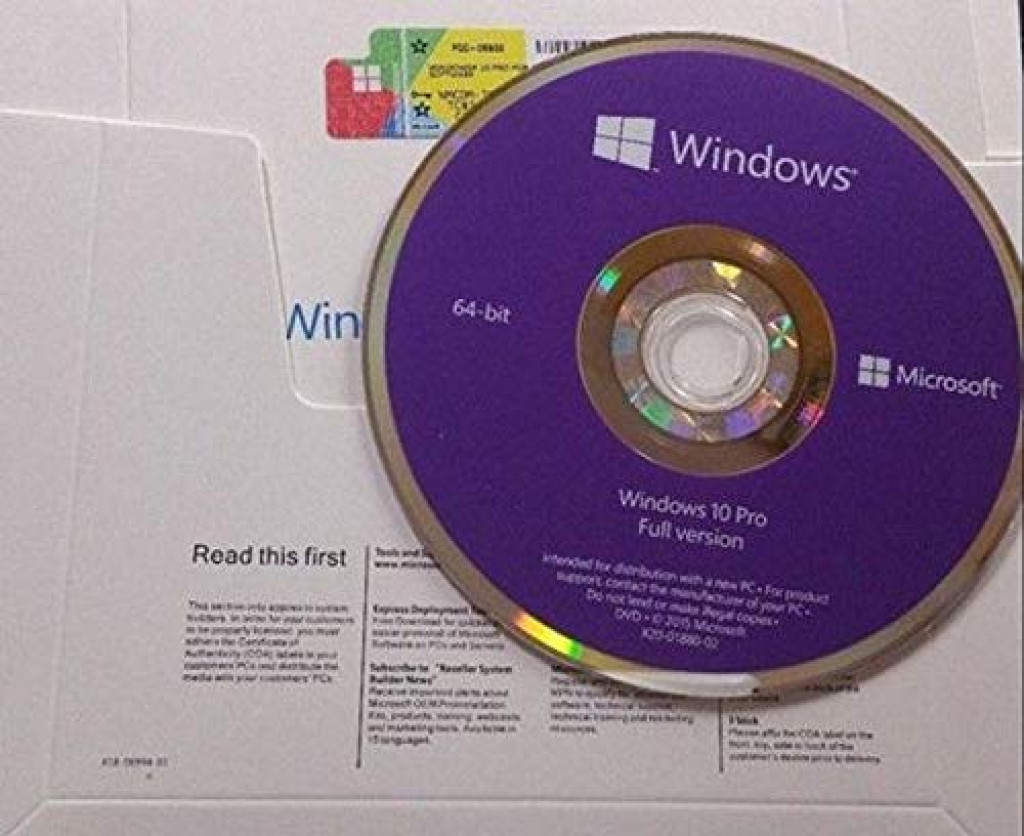 Windows 10 Pro Multi-language, Life time Activation, DVD media plus License Key Sticker