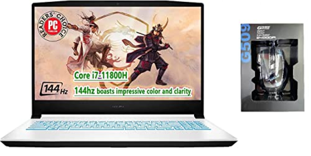 2021 Latest MSI Sword Gaming Laptop 15.6” FHD 144Hz Display Core i7-11800h Upto 4.6GHz 8GB 512GB SSD NVIDIA® GeForce RTX™ 3050Ti 4GB Graphics Backlit Eng Key WIN10 White With Gaming Mouse