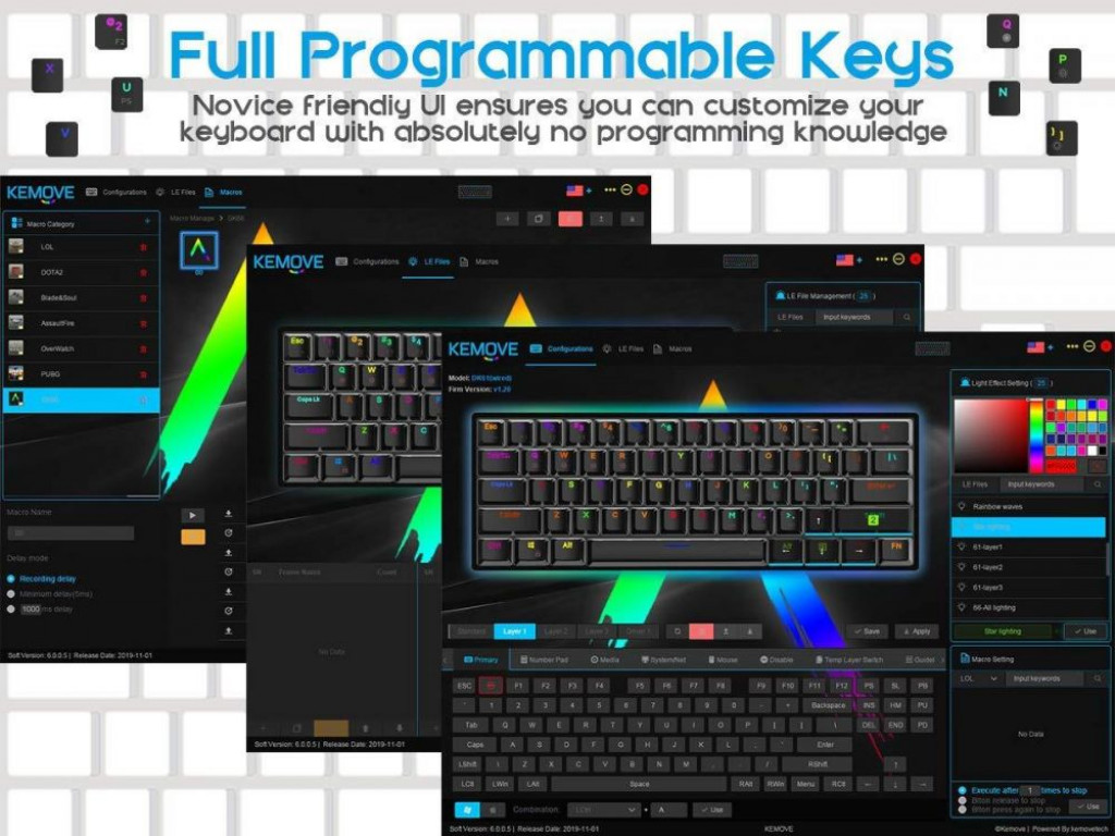 DIERYA DK61 Pro Bluetooth 5.1 Mechanical Gaming Keyboard | Gateron Optical Brown Switch | 60 Wireless/Wired | PBT Keycap | RGB Full Keys Programmable DIERYA DK61 Pro Bluetooth 5.1 Mechanical Gaming Keyboard | Gateron Optical Brown Switch | 60 Wireless/Wired | PBT Keycap | RGB Full Keys Programmable