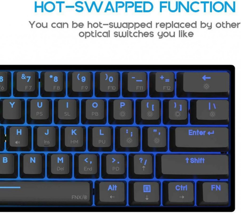 DIERYA DK61 Pro Bluetooth 5.1 Mechanical Gaming Keyboard | Gateron Optical Brown Switch | 60 Wireless/Wired | PBT Keycap | RGB Full Keys Programmable DIERYA DK61 Pro Bluetooth 5.1 Mechanical Gaming Keyboard | Gateron Optical Brown Switch | 60 Wireless/Wired | PBT Keycap | RGB Full Keys Programmable