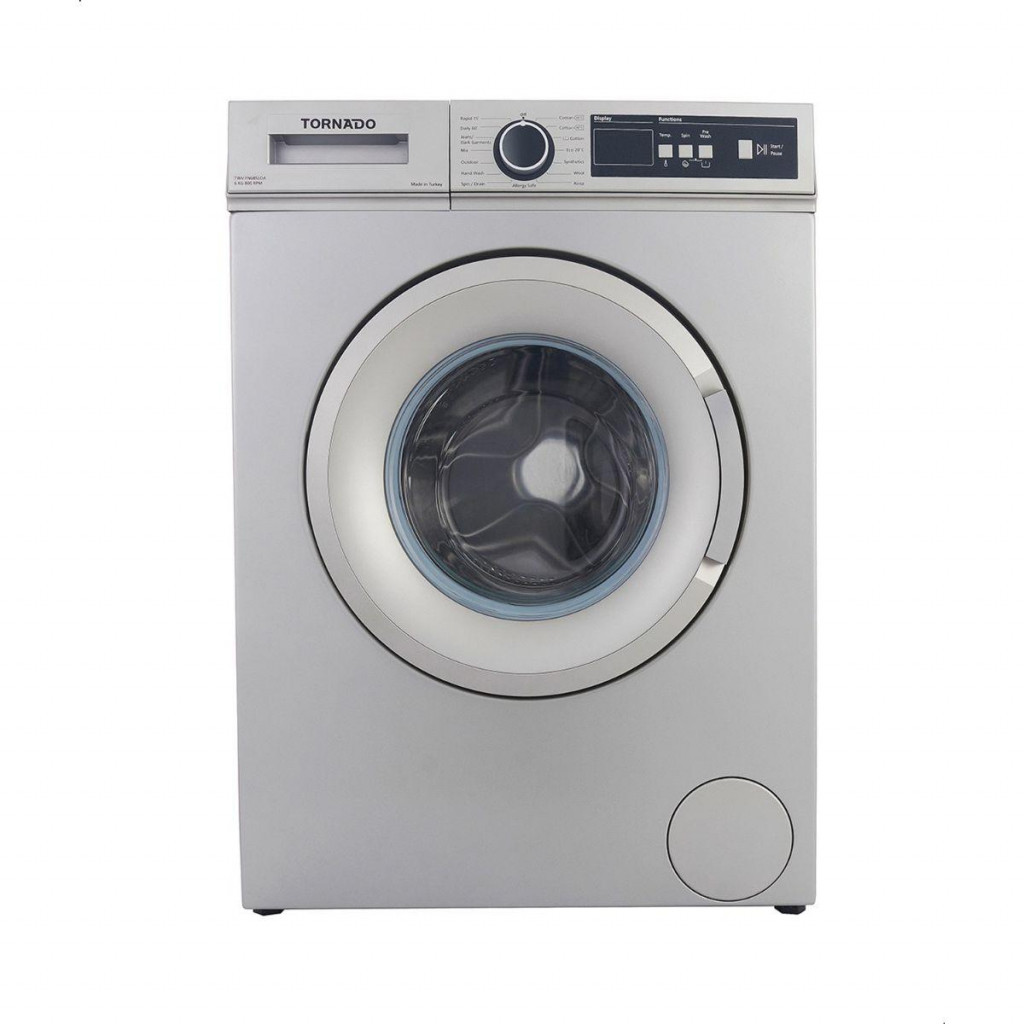 Tornado TWV-FN68SLOA Front Load Automatic Washing Machine, 6 KG, Silver 