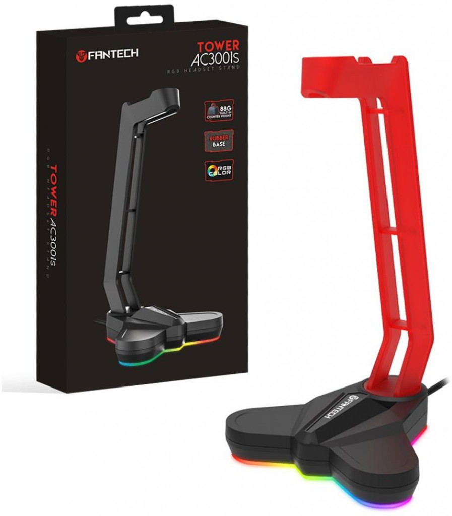 FANTECH TOWER AC3001S RGB Headset Stand RED - Rubber Feet