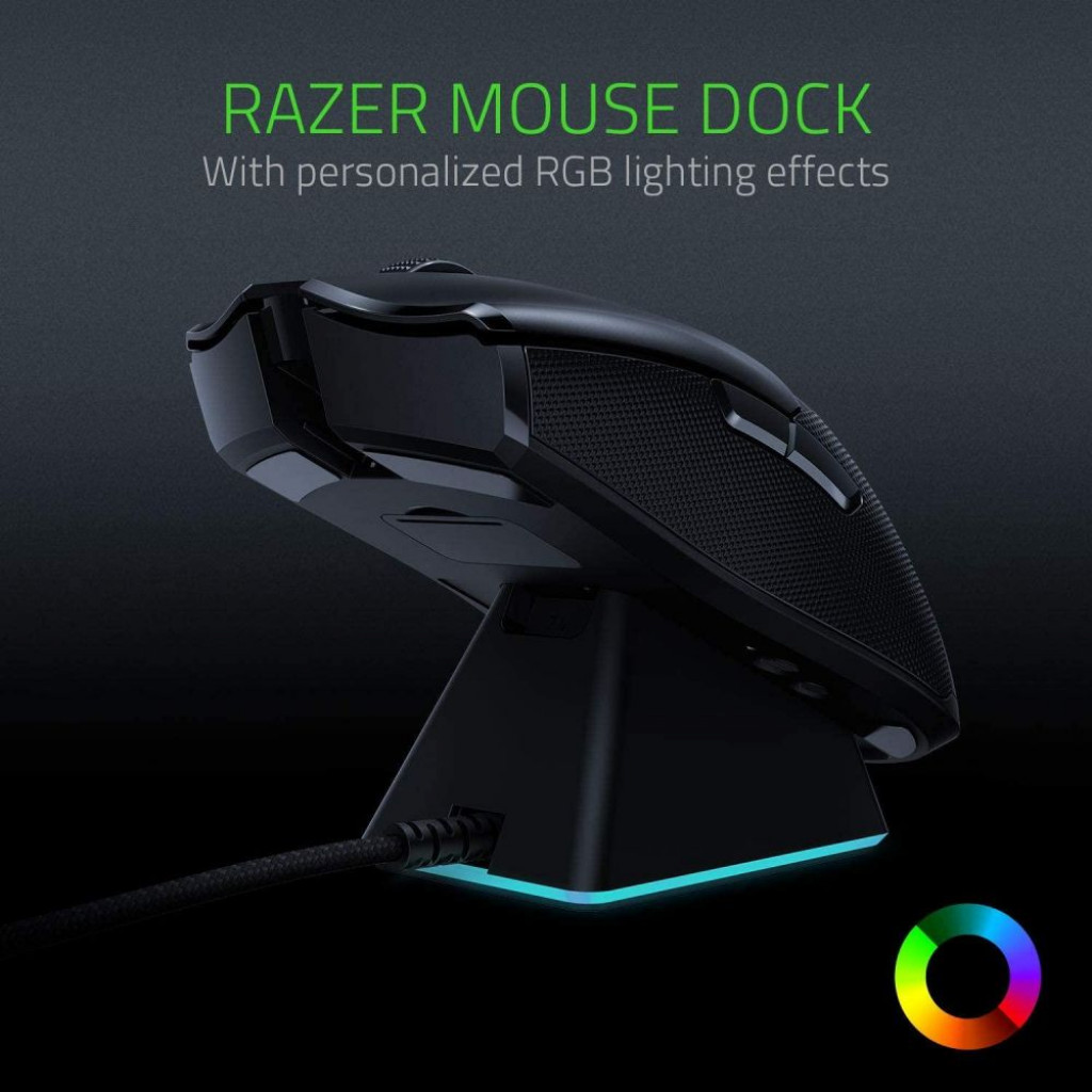 Razer Viper Ultimate Wireless Gaming Mouse & RGB Charging Dock Fastest Gaming Mouse Switch - 20K DPI Optical Sensor - 8 Programmable Buttons - 70 Hr Battery