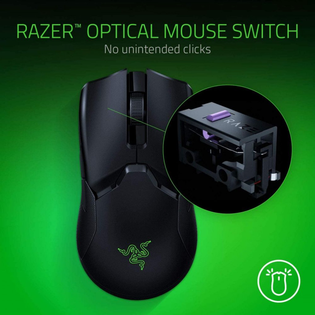 Razer Viper Ultimate Wireless Gaming Mouse & RGB Charging Dock Fastest Gaming Mouse Switch - 20K DPI Optical Sensor - 8 Programmable Buttons - 70 Hr Battery