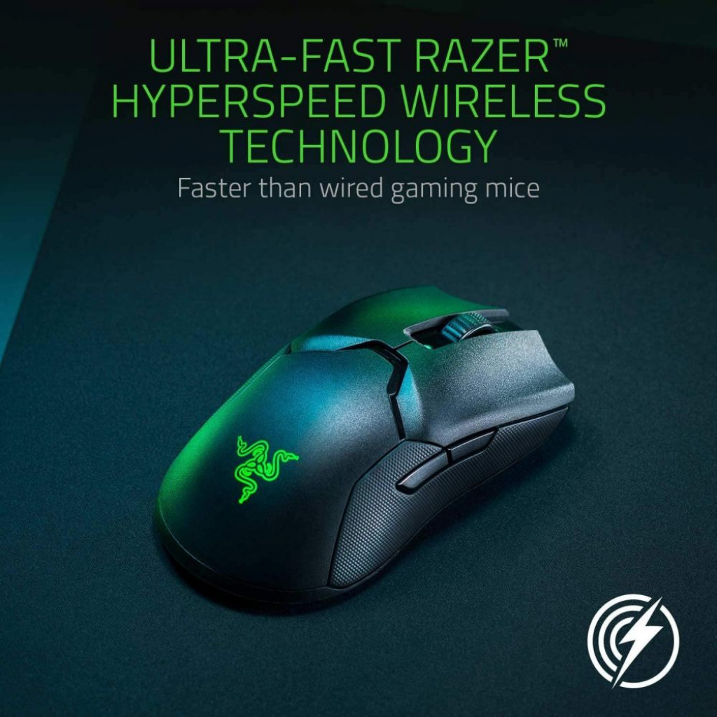 Razer Viper Ultimate Wireless Gaming Mouse & RGB Charging Dock Fastest Gaming Mouse Switch - 20K DPI Optical Sensor - 8 Programmable Buttons - 70 Hr Battery