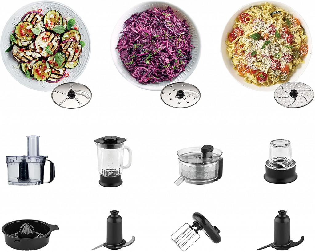 Kenwood FDM307SS Full Size Food Processor, 800 Watt With Grinder - Black Silver