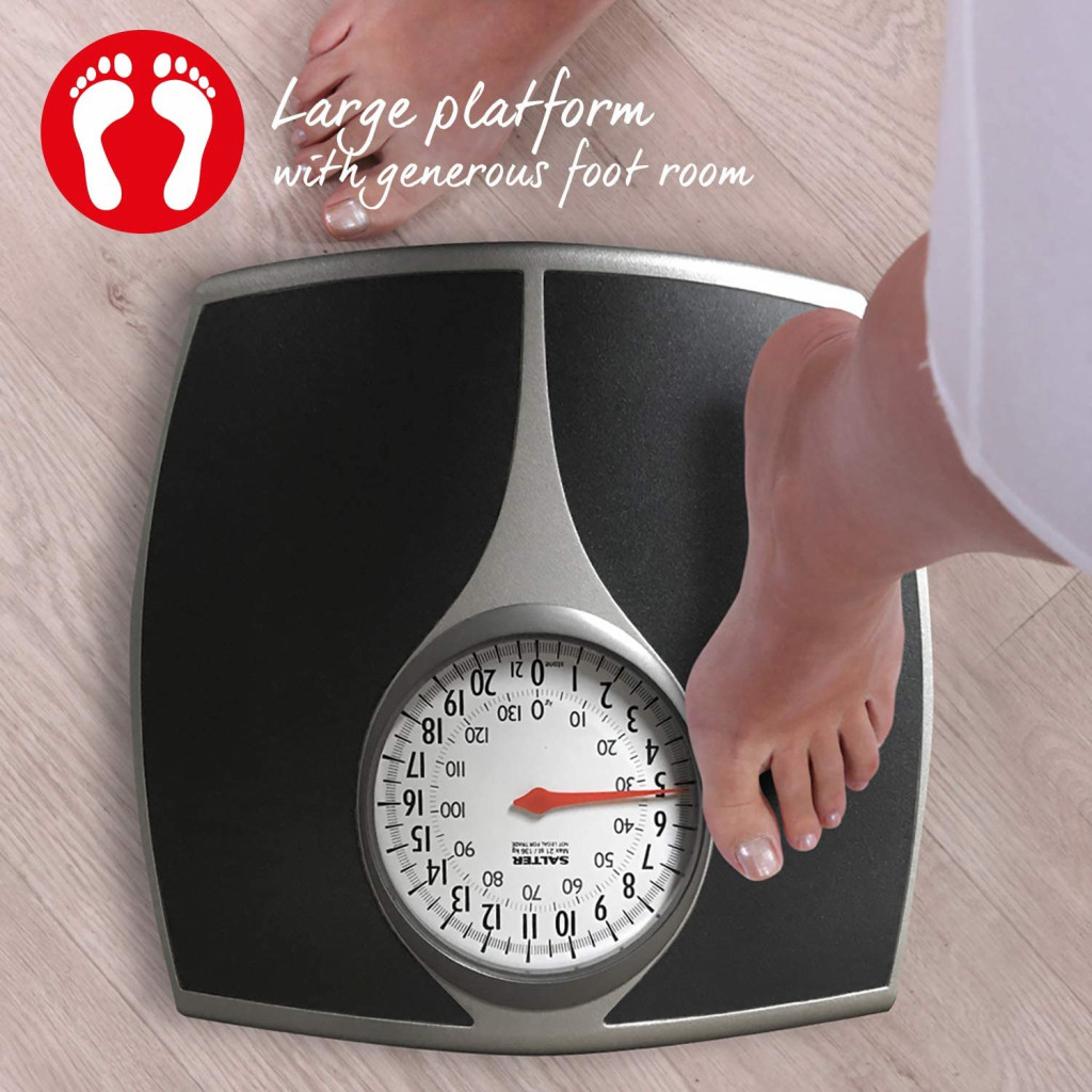 Salter 148 BKSVDR Speedo Dial Mechanical Scale, Oversized Dial for Easy Reading, Large Platform, 136KG Maximum Capacity, No Batteries Required, Accurate & Reliable, Measures in KG or LBS, Black/Silver Salter 148 BKSVDR Speedo Dial Mechanical Scale, Oversized Dial for Easy Reading, Large Platform, 136KG Maximum Capacity, No Batteries Required, Accurate & Reliable, Measures in KG or LBS, Black/Silver