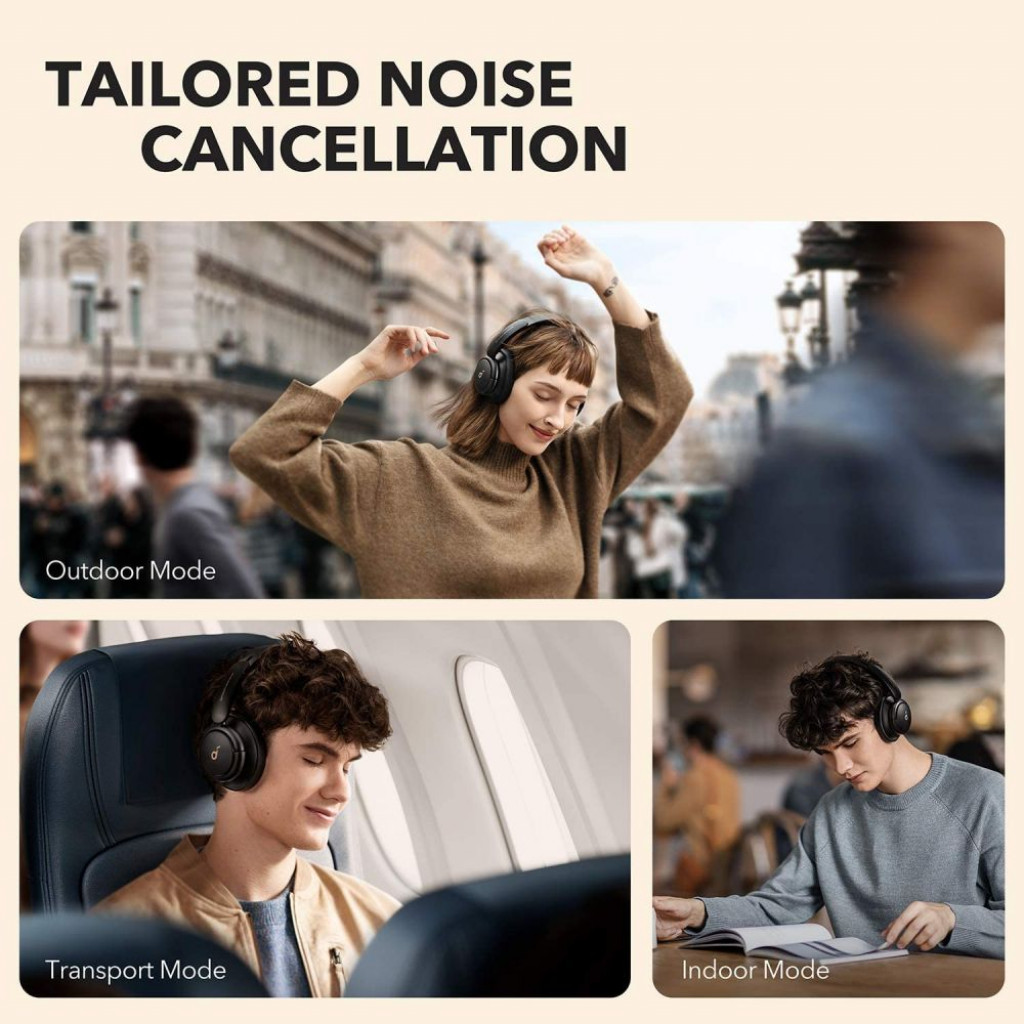 Anker A3028H11 Soundcore Life Q30 Bluetooth Wireless Headphones with Active Noise Cancelling - Black