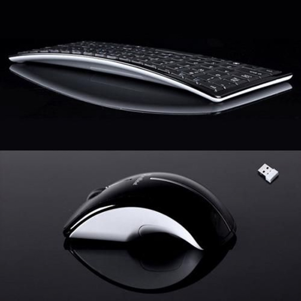 Curvy Mini Wireless Office Keyboard + Mouse Combo, En. , Black, KM818