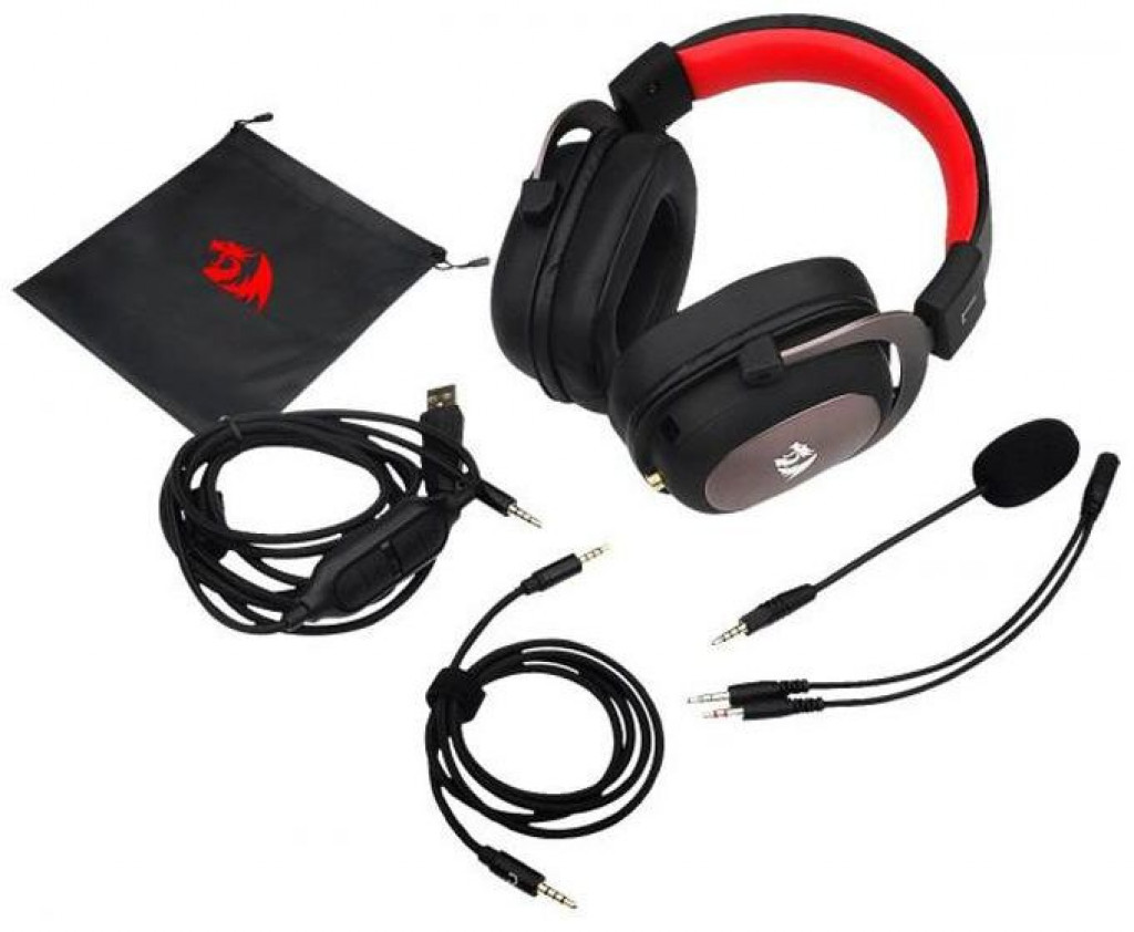 Redragon H510 Zeus Gaming Headset - 7.1 Surround Sound - Memory Foam Ear Pads - 53MM Drivers - Detachable Microphone - Works with PC/PS4