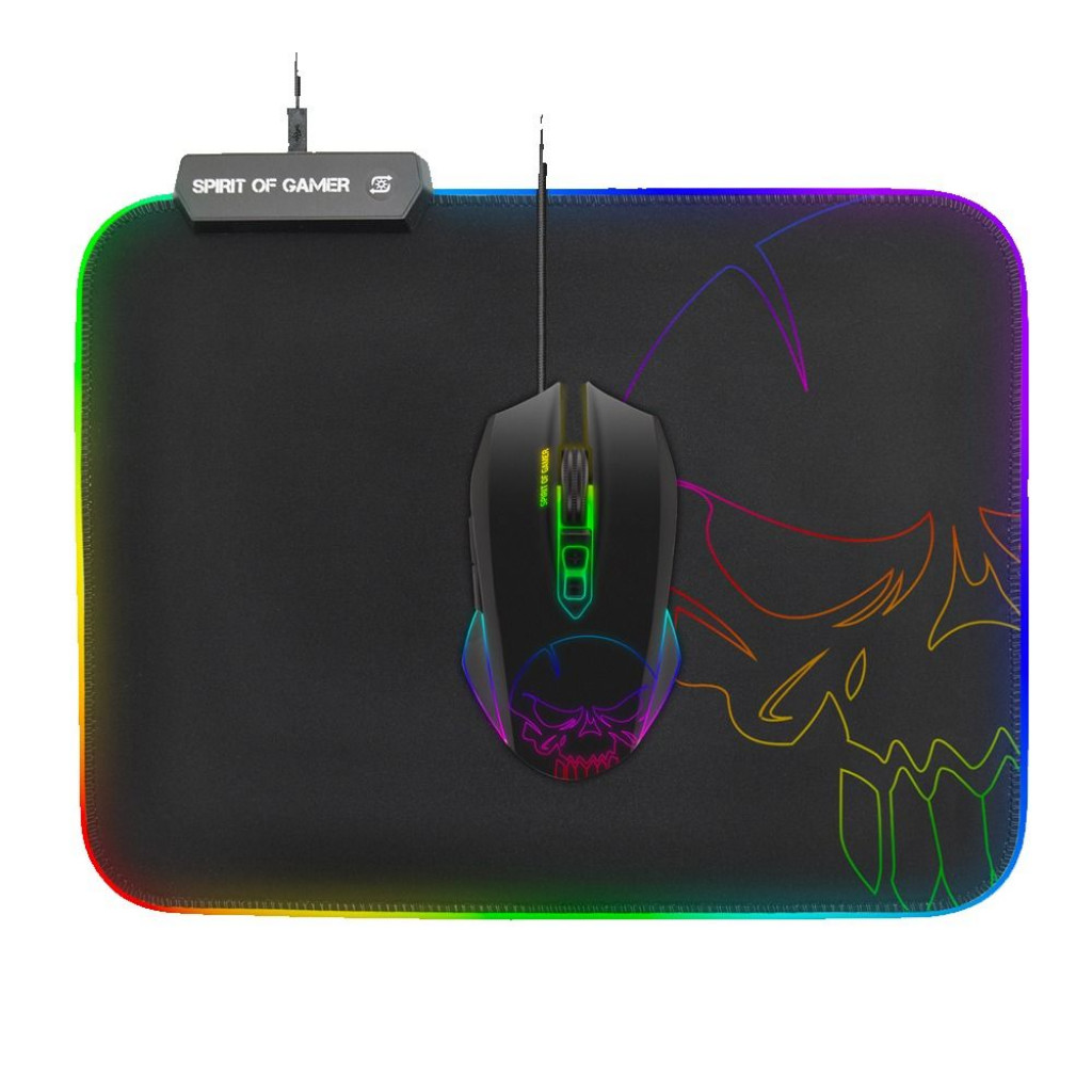 Spirit Of Gamer Skull RGB Gaming Mouse Pad - Medium Size