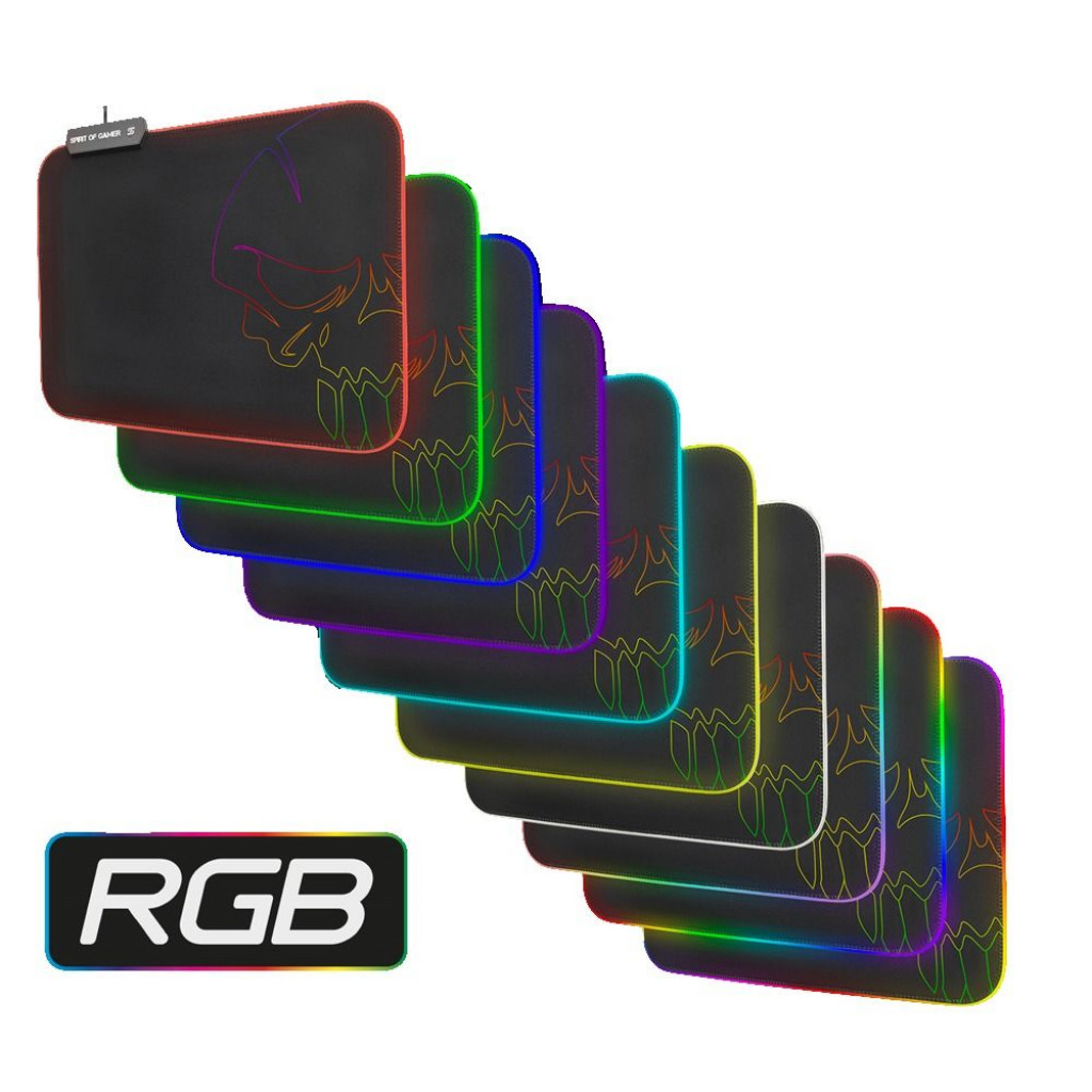 Spirit Of Gamer Skull RGB Gaming Mouse Pad - Medium Size