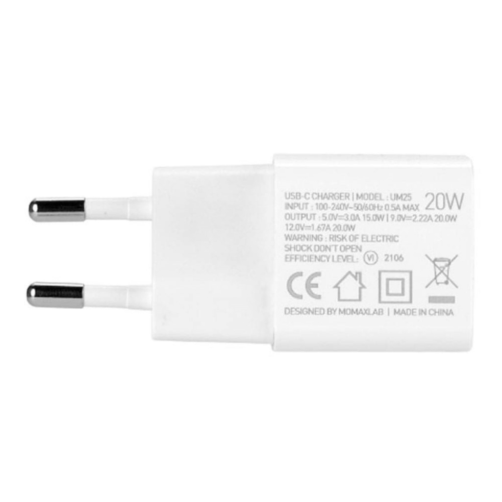 Momax Oneplug 20W Mini USB-C Charger - white
