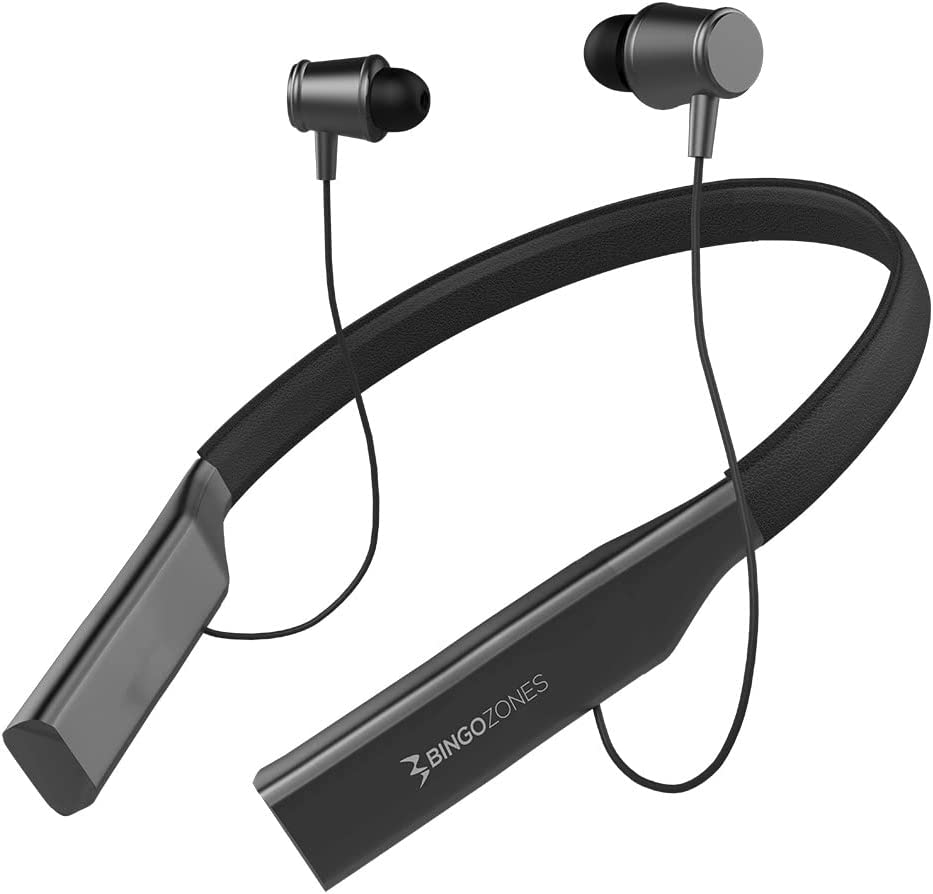 Bluetooth N3 Neckband Headphones USBC Fast Charging,Foldable & Lightweight Build with 60 Hours