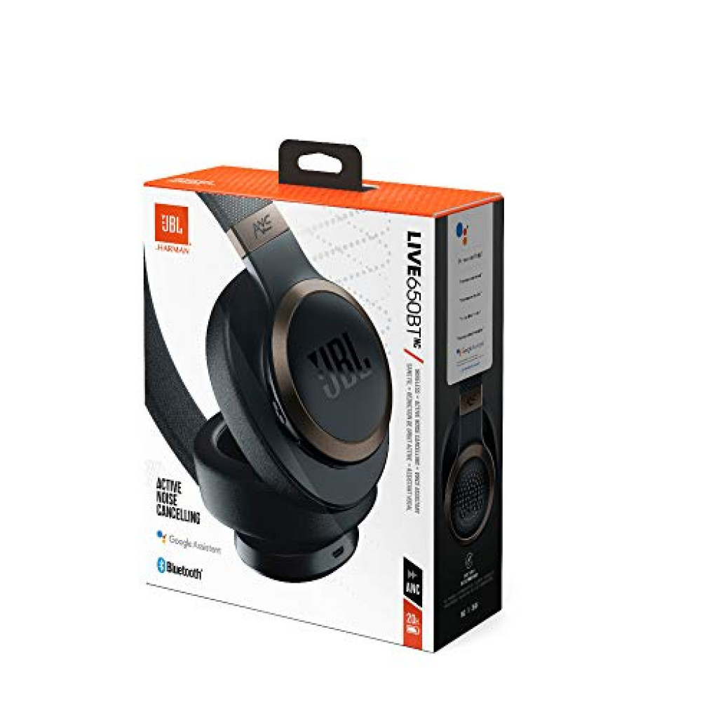 JBL Live 650BTNC Wireless Over-Ear Headphones - Black