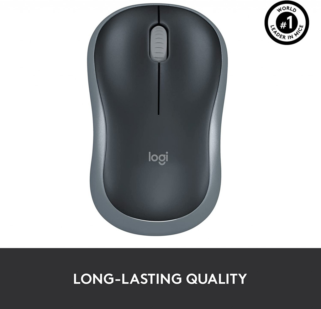 Logitech M185 Wireless Mouse, 2.4GHz with USB Mini Receiver, 12-Month Battery Life, 1000 DPI Optical Tracking, Ambidextrous PC/Mac/Laptop - Swift Gray Logitech M185 Wireless Mouse, 2.4GHz with USB Mini Receiver, 12-Month Battery Life, 1000 DPI Optical Tracking, Ambidextrous PC/Mac/Laptop - Swift Gray