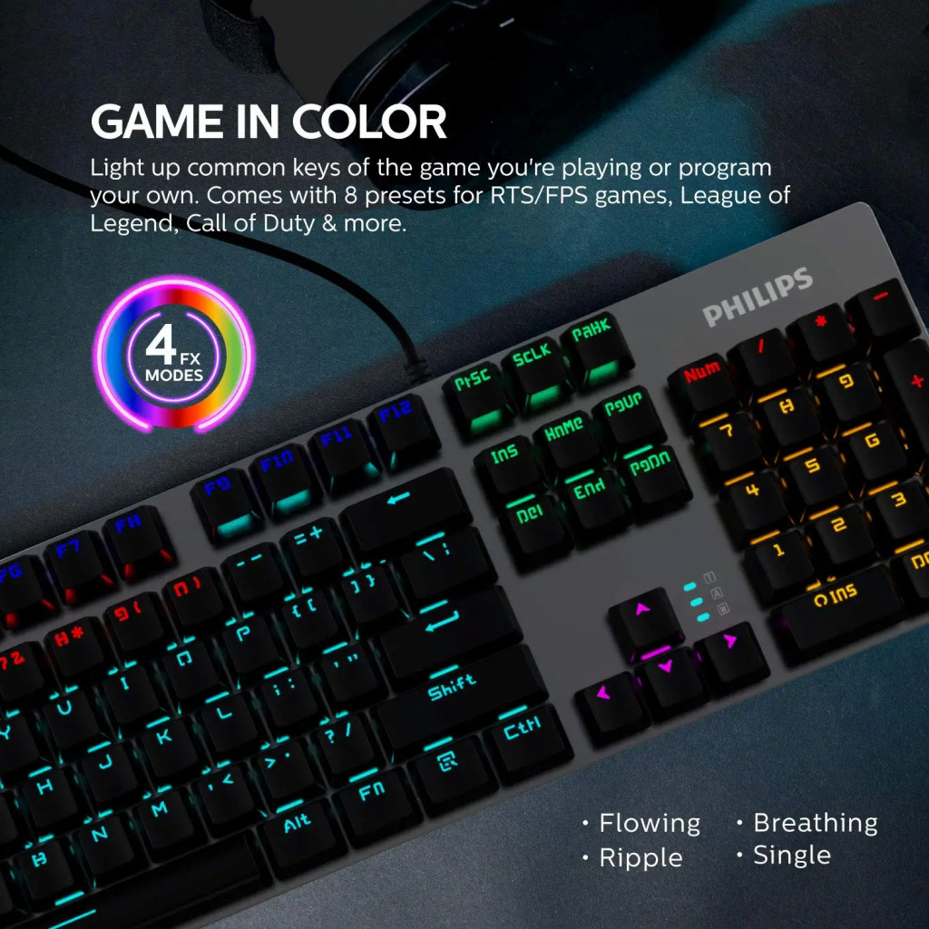 Philips SPK8404 Wired Mechanical Gaming Keyboard Black Philips SPK8404 Wired Mechanical Gaming Keyboard Black